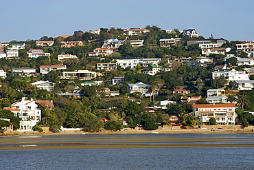 Houses on the bluff of the northern side of the Knysna Heads on the Garden Route, Western Cape, South Africa, Africa