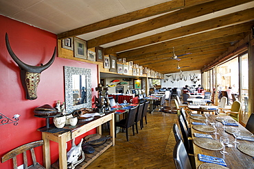 The restaurant at Emily Moon Lodge in Plettenberg Bay on the Garden Route, Western Cape, South Africa, Africa