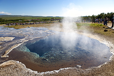 Thermal pools at Geysir, southwest region, Iceland, Polar Regions