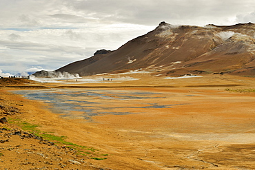 Steaming fumaroles (volcanic vents) at Hverir (Hverarond), east of Myvatn in the central area, Iceland, Polar Regions