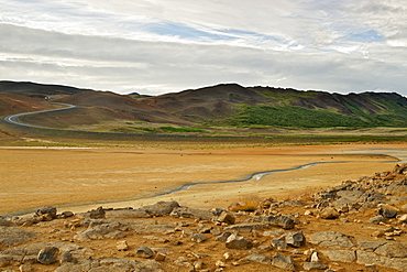 Landscape around Hverir (Hverarond) east of Myvatn in the central area, Iceland, Polar Regions