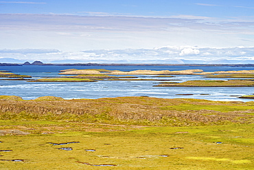 View of the islands along the southern edge of Hvammsfjordur which forms part of the larger Breidafjordur fjord, west area, Iceland, Polar Regions