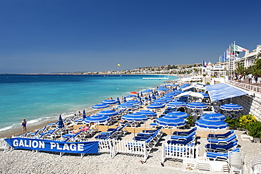 Galion beach, Nice, Provence, Cote d'Azur, French Riviera, France, Mediterranean, Europe