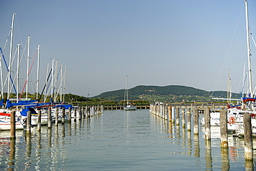 Badacsony marina on the edge of Lake Balaton, Hungary, Europe