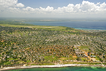 Aerial view of Pemba in northern Mozambique, Africa