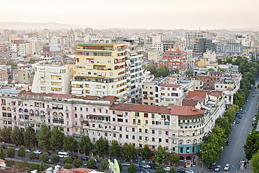 View across the city of Tirana, capital of Albania, Europe