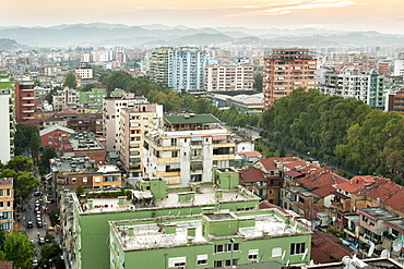 View across the city of Tirana, capital of Albania, Europe