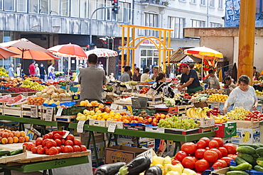 Fruit and vegetable market in Sarajevo, capital of Bosnia and Herzegovina, Europe