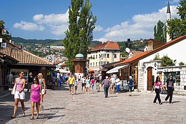 The Bascarsija (bazaar) in Sarajevo, Bosnia and Herzegovina, Europe