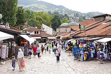 The Bascarsija (bazaar) in Sarajevo, Bosnia and Herzegovina, Europe