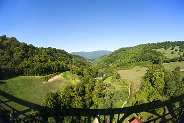 Countryside seen from the train running between Sarajevo and Mostar, Bosnia and Herzegovina, Europe