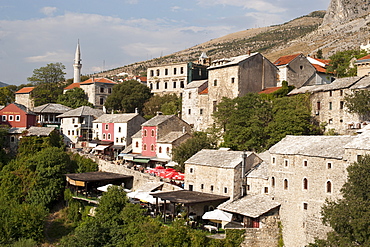 Buildings of the old town, UNESCO World Heritage Site, Mostar, Bosnia and Herzegovina, Europe