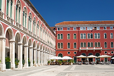 Prokurative (Republic Square), a plaza in the city of Split, Adriatic Coast, Croatia, Europe