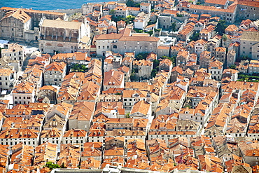 View of rooftops in the old town, Dubrovnik, UNESCO World Heritage Site, Adriatic Coast, Croatia, Europe