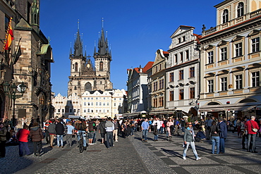 Church of Our Lady Before Tyn in Staromestske namesti (Old Town Square), Prague, Czech Republic, Europe