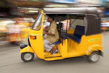 Auto rickshaw on a street in Pondicherry India