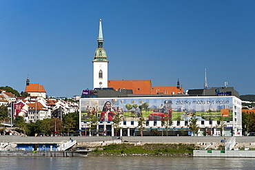 St. Martin's Cathedral (Coronation Church) and the Danube River in Bratislava, Slovakia, Europe