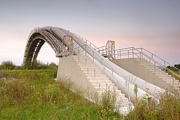 Gas pipeline spanning a river in eastern Slovakia.