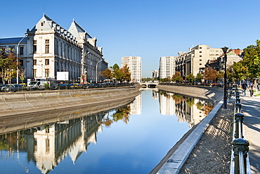 The Dimbovita River in Bucharest, Romania, Europe