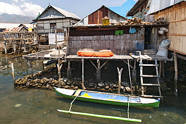 Coastal houses of Wuring fishing village near Maumere on Flores island, Indonesia.