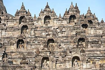 Detail of Borobodur, a 9th-century Buddhist Temple in Magelang, near Yogyakarta in central Java, Indonesia.