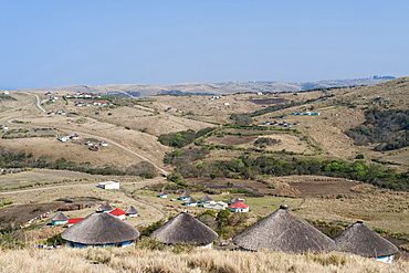 Xhosa huts on the hills near Coffee Bay in South Africa's Eastern Cape Province