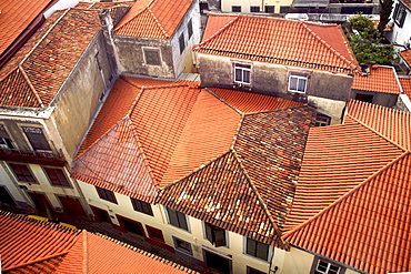 View over the terracotta rooftops of Funchal in Madeira.