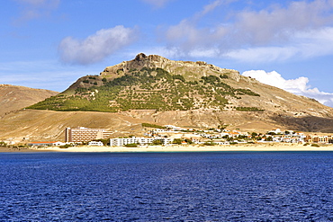 Coastal view of the Portuguese Atlantic island of Porto Santo.