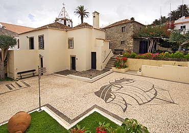 The exterior of the Christopher Columbus museum on the Portuguese Atlantic island of Porto Santo.