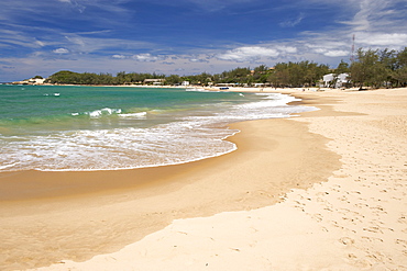 View of the beach and coast at Tofo in southern Mozambique.