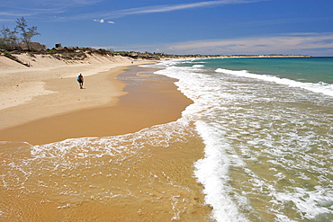 View of the beach and coast at Tofo in southern Mozambique.