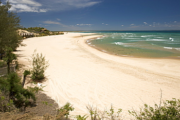 View along the coast at Barra beach near Inhambane in southern Mozambique.