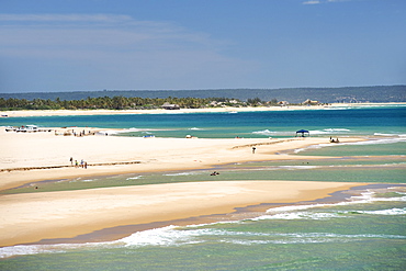 View along the coast at Barra beach near Inhambane in southern Mozambique.