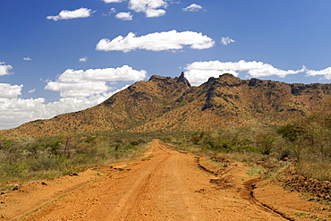 Mount Torror (1945m) south of the village of Kotido in northeast Uganda.