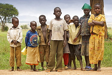 African children in Kidepo Valley National Park in northern Uganda