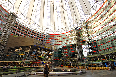 Interior of the Sony Centre in Potsdamer Platz, Berlin, Germany, Europe