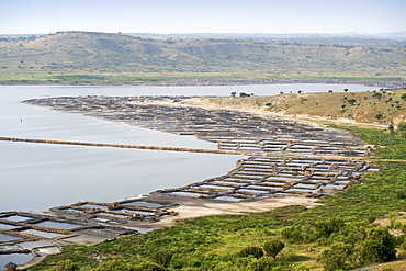 Katwe salt lake in the Queen Elizabeth National Park in western Uganda.