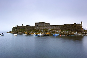 The Castillo de San Anto´n fort in the harbour area of the town of La Corun~a in Spain's Galicia region.