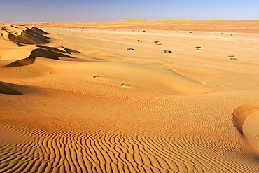 The dunes of Wahiba Sands (Ramlat al Wahaybah) in Oman.