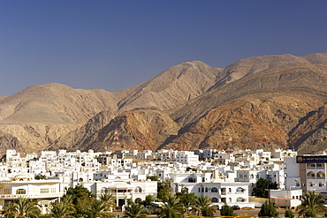 View across the housing in Al Khuwair 33, a suburb of new Muscat, the capital of the sultanate of Oman.