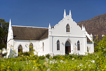 NG Kerk (Dutch Reformed church) in Franschhoek, Western Cape Province, South Africa.