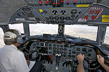 Cockpit of a Douglas DC-4 (ZS-AUB) first operated by South African Airways in the 1950s but now operated by Historic Flights from Rand Airport in Johannesburg South Africa.