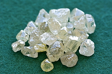 Uncut diamonds in the sorting room at De Beers' Diamond Trading Company in Harry Oppenheimer House in Kimberley South Africa.