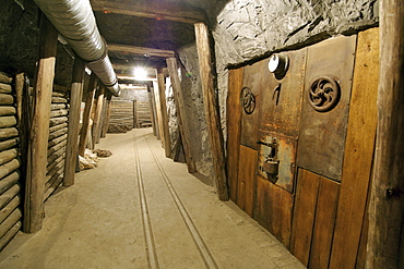 Re-created diamond mining tunnels at the Kimberley Open Mine Museum in Kimberley in South Africa's North-West Province.