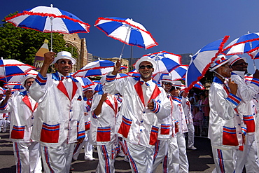 Participants in the annual Minstrels procession (also referred to as the Coon Carnival) in Cape Town.