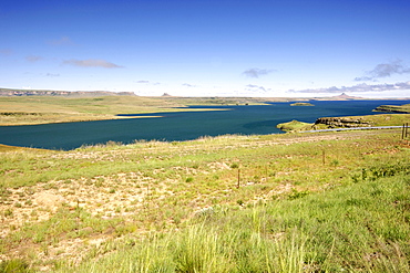 The Driekloof Dam which straddles the border between South Africa's KwaZulu Natal Province and Free State Province.