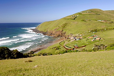 Coastal scenery between Coffee Bay and Hole in the Wall in a region of South Africa's Eastern Cape Province formerly known as the Transkei.