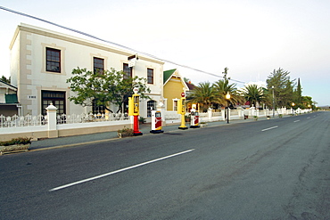 A dusk view down the main street in the small town of Matjiesfontein in the Karoo in South Africa's Western Cape Province.