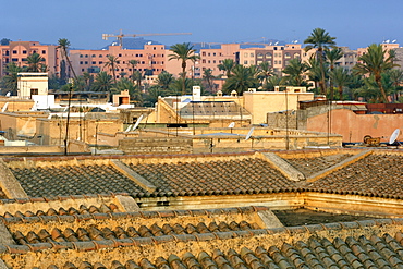 Dawn view over the rooftops of Marrakech in Morocco