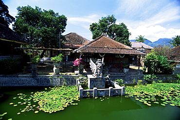 Ornamental lake at the old palace of the Raja of Karangasem, Amlapura, Bali, Indonesia, Southeast Asia, Asia